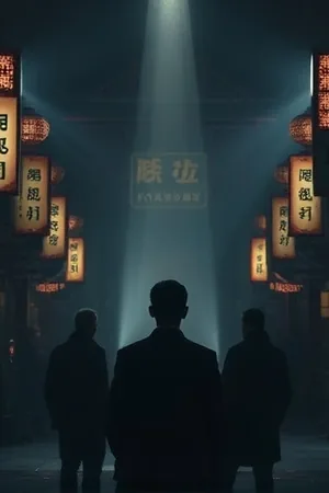 老人手机直播场景的竖屏短剧封面，补光灯与老式家具